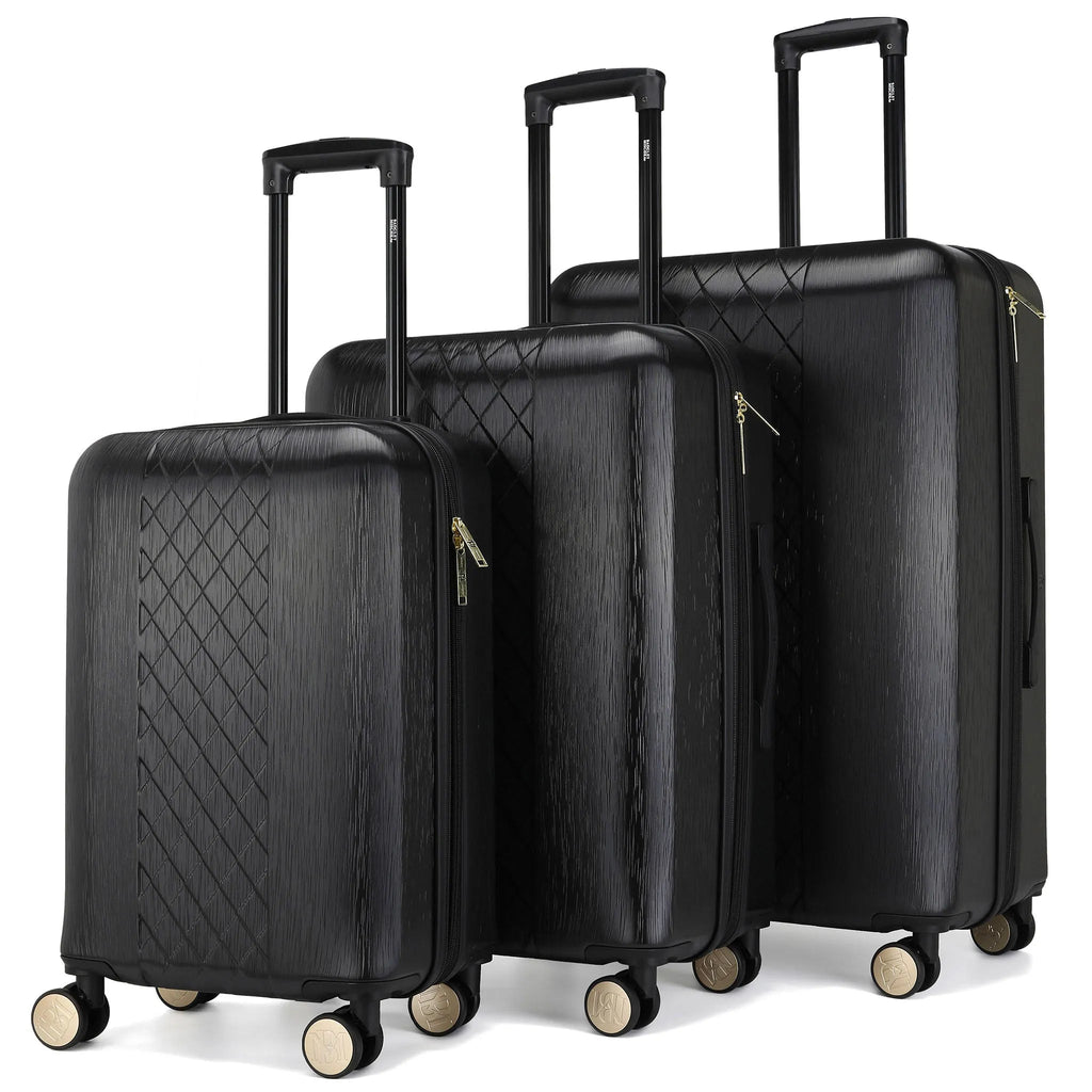 Diamond 3 Piece Expandable Chic Luggage Set Travellty