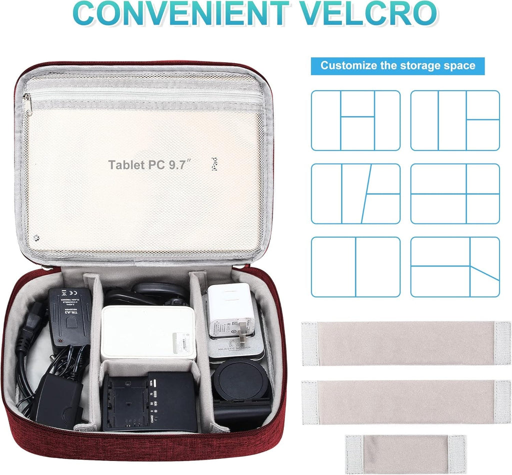 Electronics Organizer Travel, Travel Cord Organizer Case, Compact Electronics Accessories Bag for Cable, Cord, Charger, Phone Rnispir Store