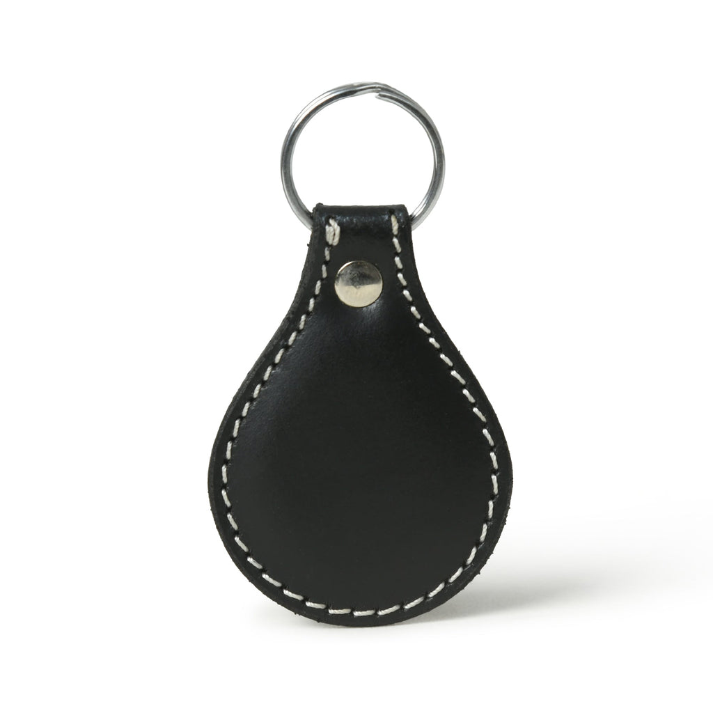 Black Oval Leather Keyring Classy Leather Bags