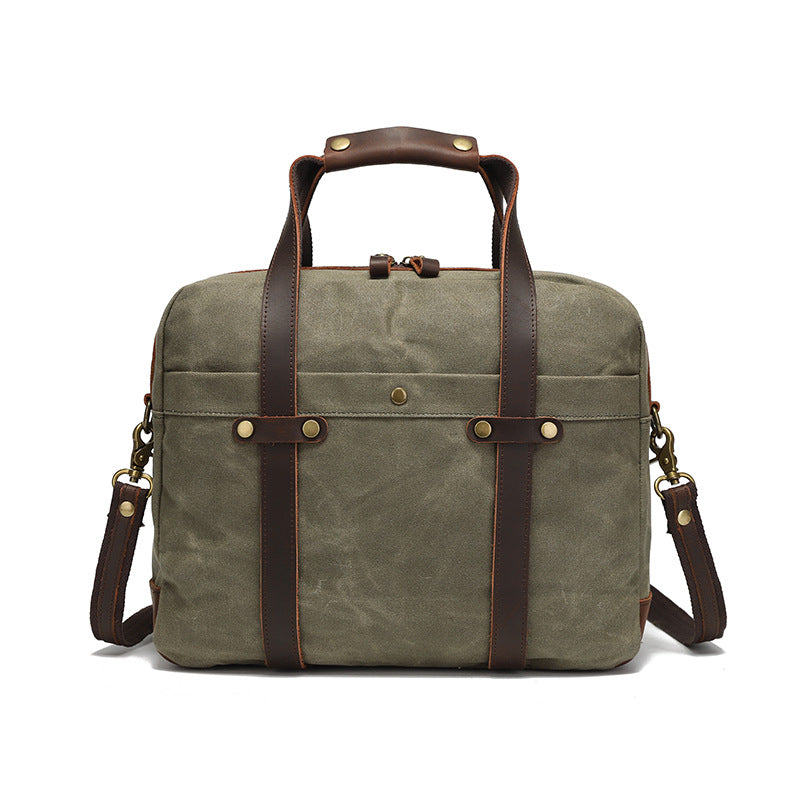 Waxed Canvas Vintage Travel Men's Briefcase Social Buzz eSIMs