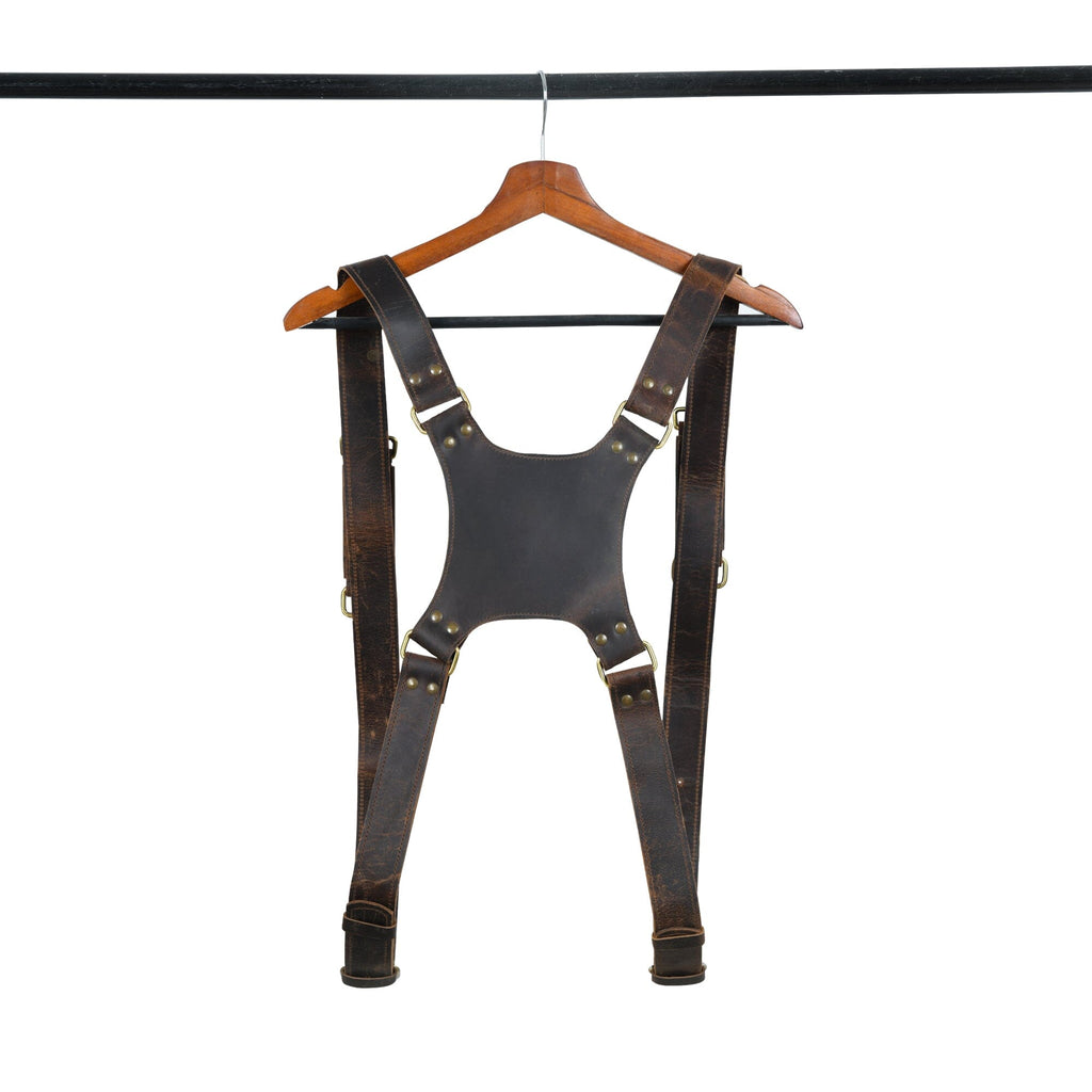 Buffalo Leather Dual Camera Harness Classy Leather Bags