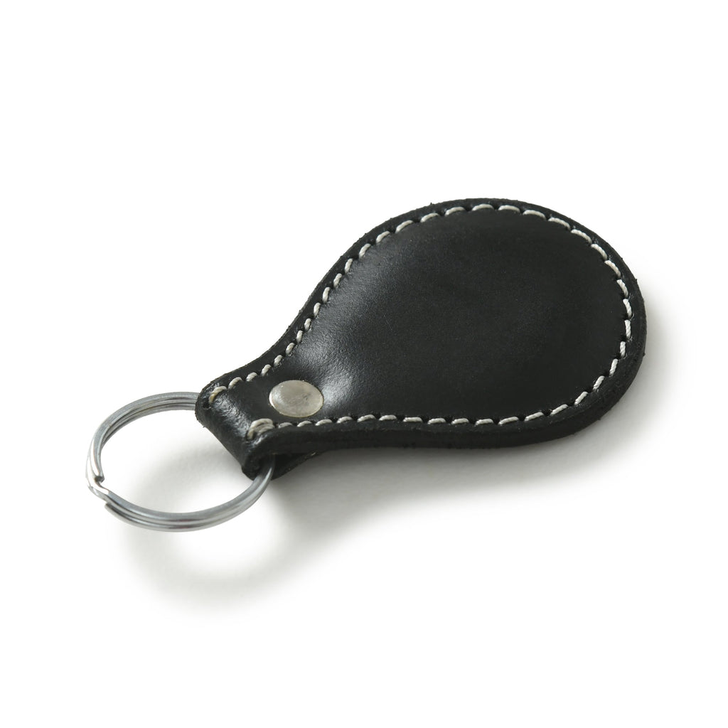 Black Oval Leather Keyring Classy Leather Bags