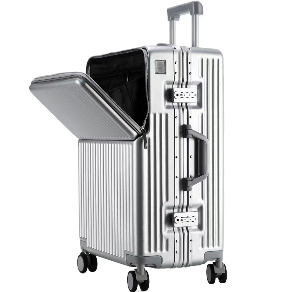 Suitcase Travel Luggage Trolley Front-Opening Large Capacity Aluminum Frame Carry-On Cabin Bag Social Buzz eSIMs