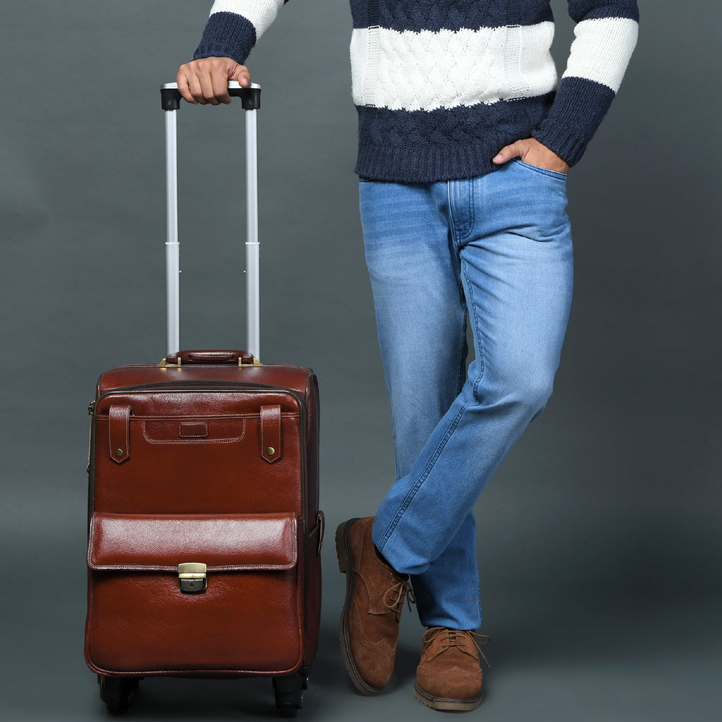 Leather Carry-On Trolly Bag Classy Leather Bags