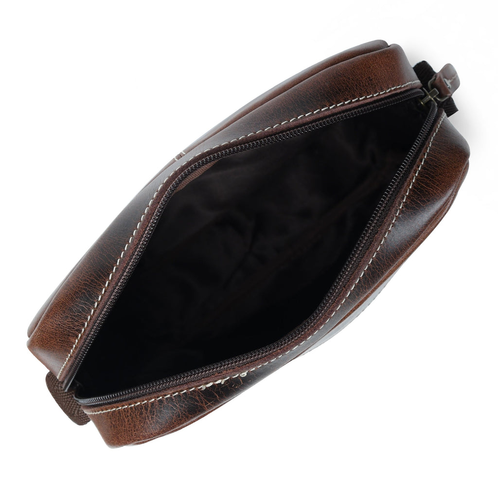 The Compact Messenger- Dark Brown Classy Leather Bags