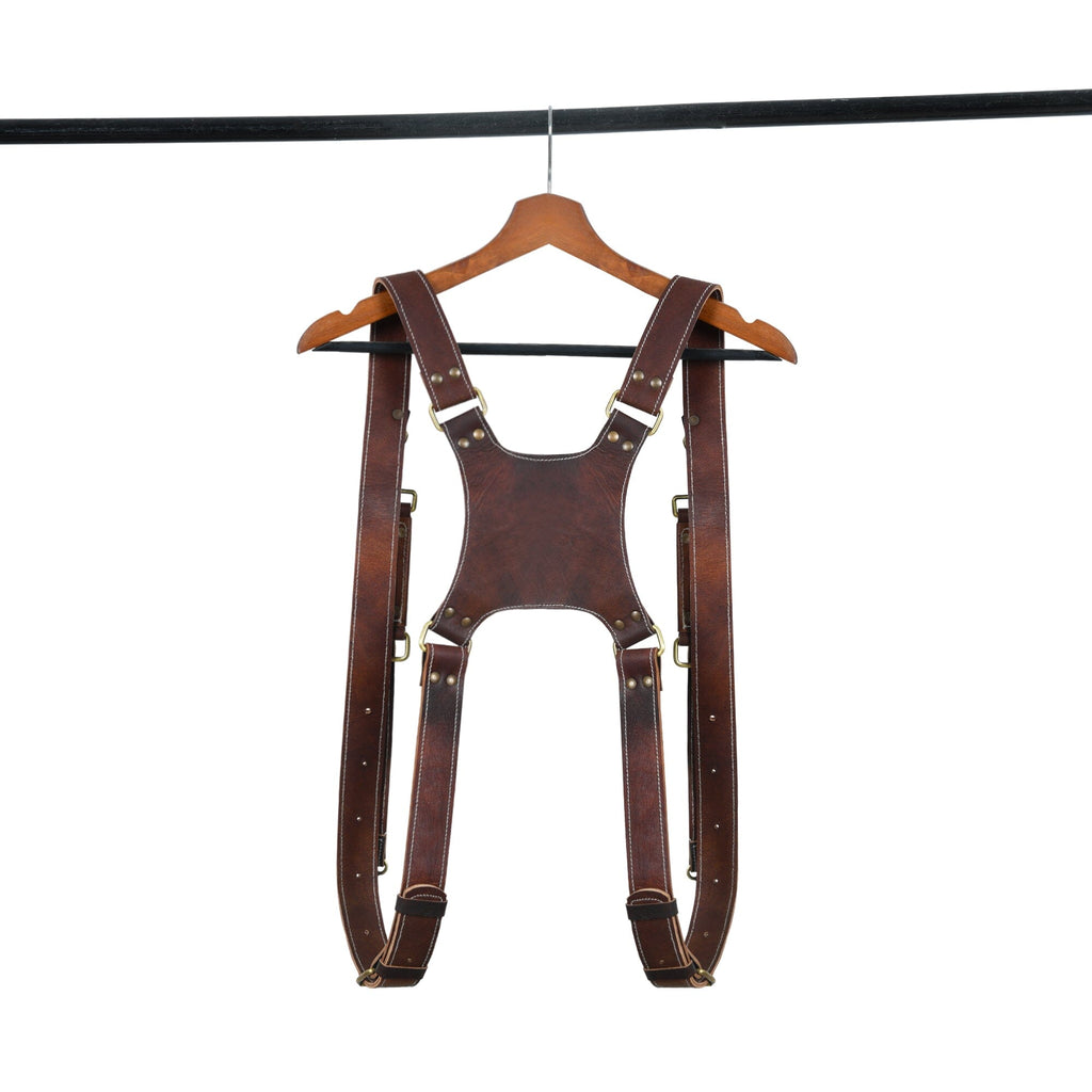 Goat Leather Dual Camera Harness Classy Leather Bags