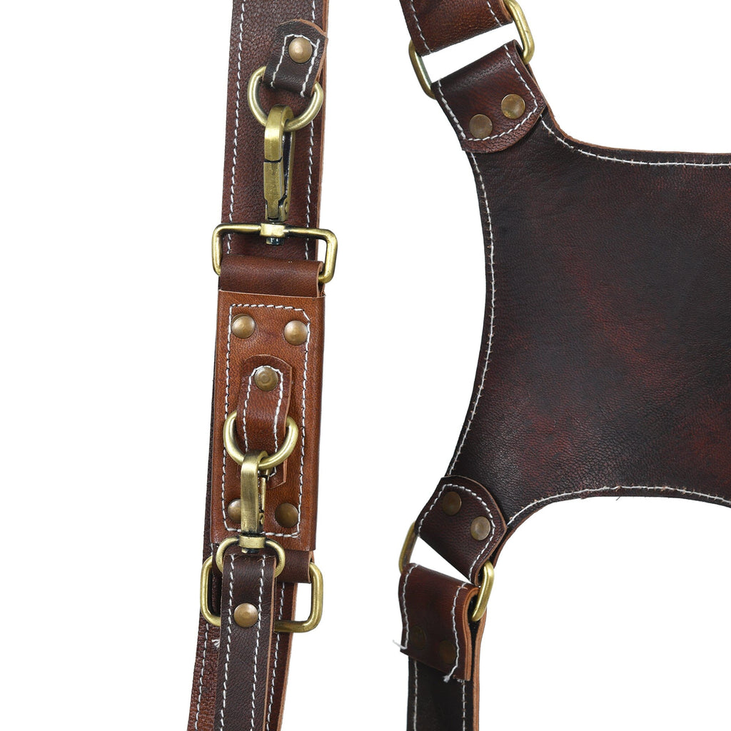 Goat Leather Dual Camera Harness Classy Leather Bags