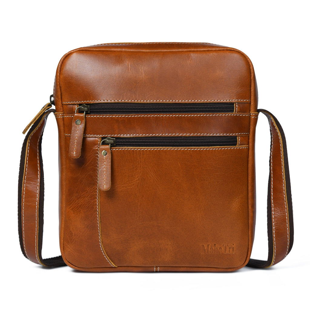 The Compact Messenger- Tan Classy Leather Bags