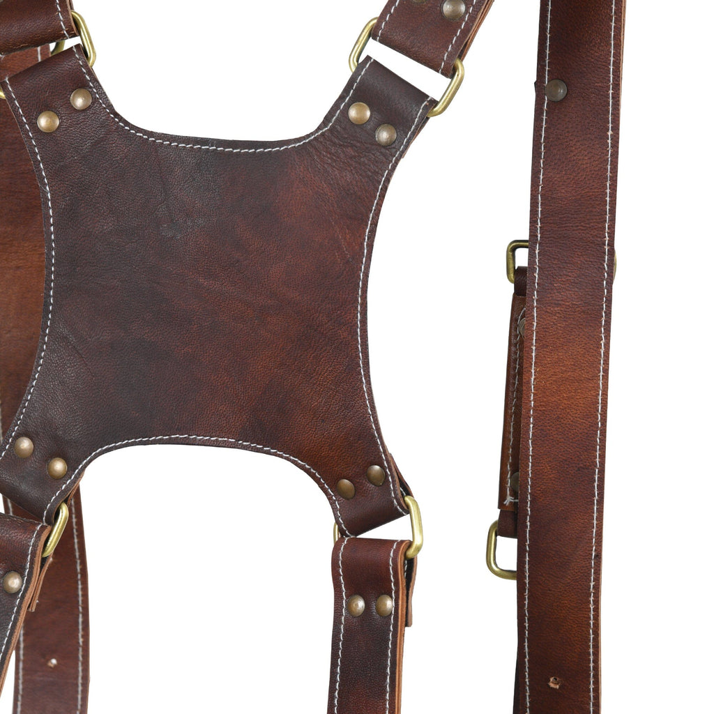 Goat Leather Dual Camera Harness Classy Leather Bags