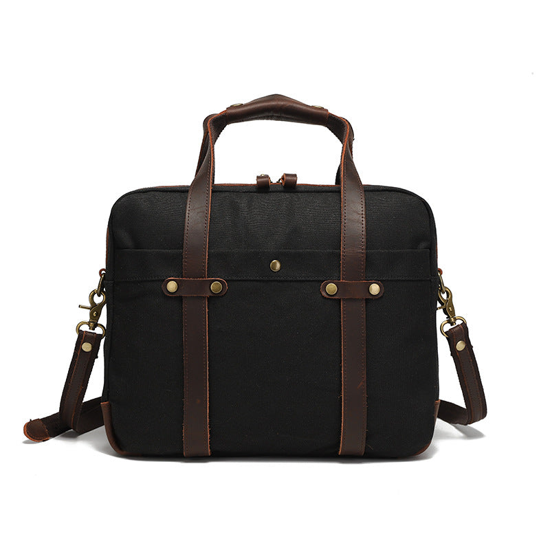 Waxed Canvas Vintage Travel Men's Briefcase Social Buzz eSIMs
