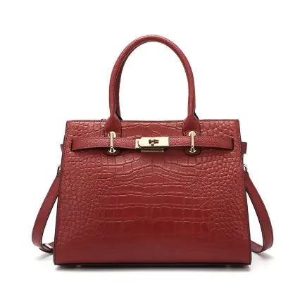 Elegant Large Capacity Genuine Leather Handbag – Retro Style Tote for Women Trendy Attic Store01