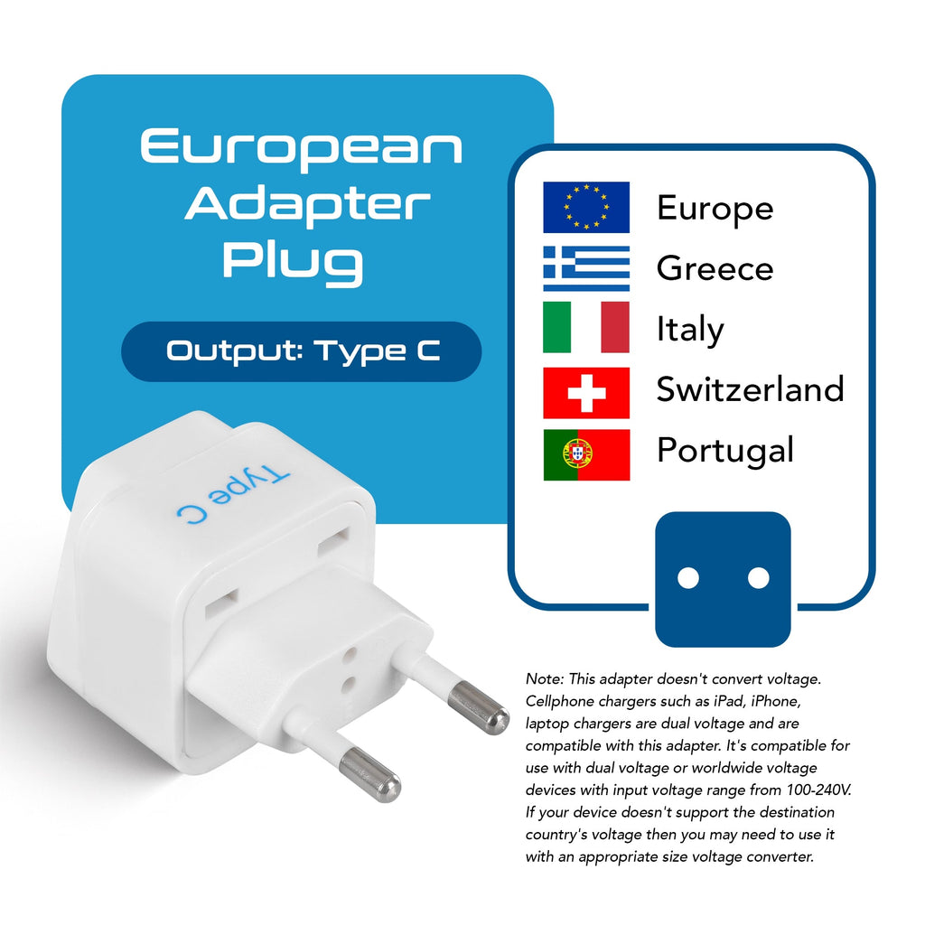 European Travel Adapter - Type C - 3 Pack (GP-9C) Ceptics