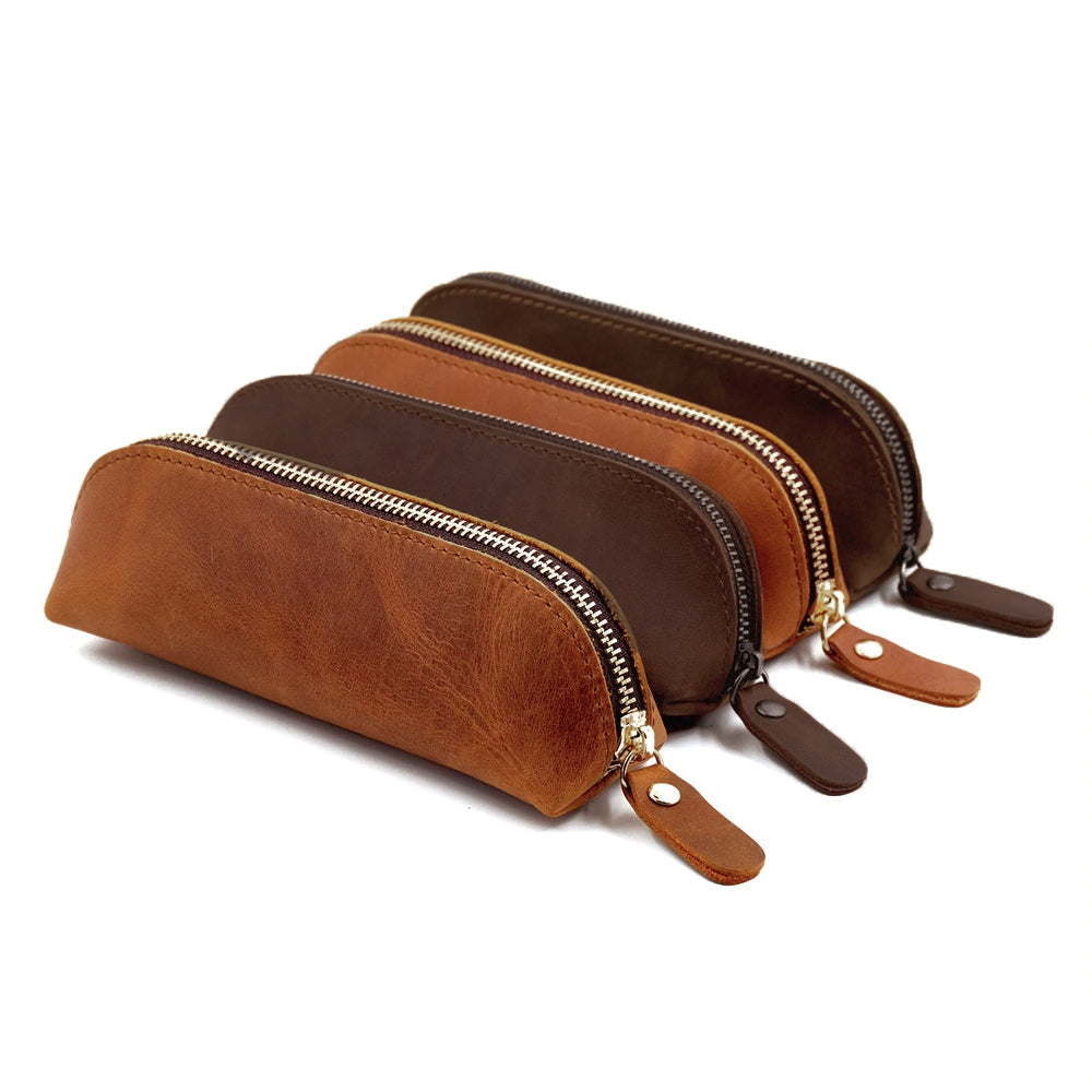 The Paavo Leather Pen Case | Leather Makeup Pouch STEEL HORSE LEATHER