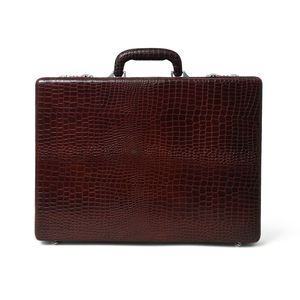 Executive Croco Leather Briefcase/Suitcase- Brown Classy Leather Bags