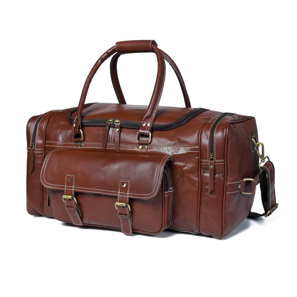 Upgraded Traveler Weekender Duffle Classy Leather Bags
