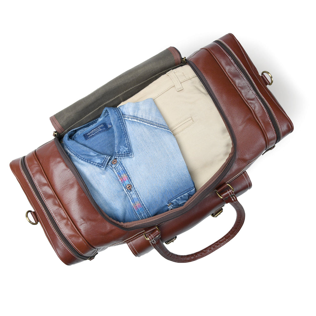 Upgraded Traveler Weekender Duffle Classy Leather Bags