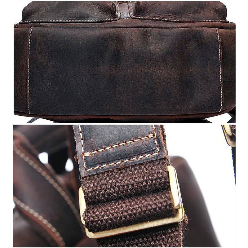 Men Retro Travel Backpack Crazy Horse Leather Backpack Large Capacity Backpack B826 RockCow Leather Studio