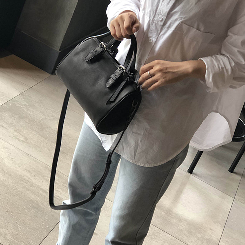 Leather Women Boston Bag, Women's Full Grain Leather Shoulder Bag, Leather Top Handle Bag RockCow Leather Studio