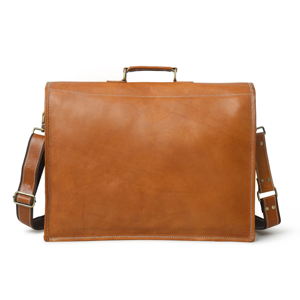 MaheTri Big Pocket- Tan Brown Classy Leather Bags