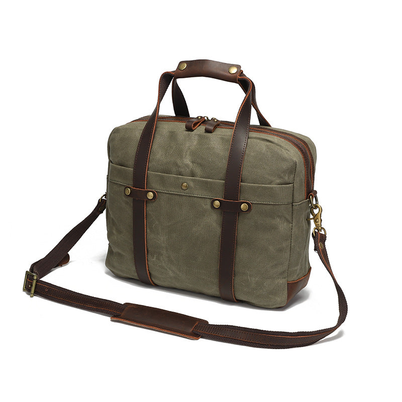 Waxed Canvas Vintage Travel Men's Briefcase Social Buzz eSIMs