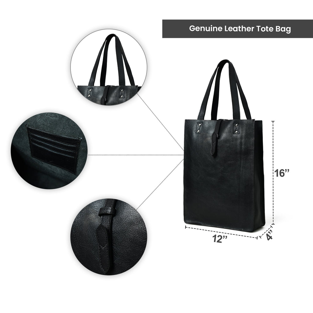 Ebony Elegance Leather Tote Classy Leather Bags