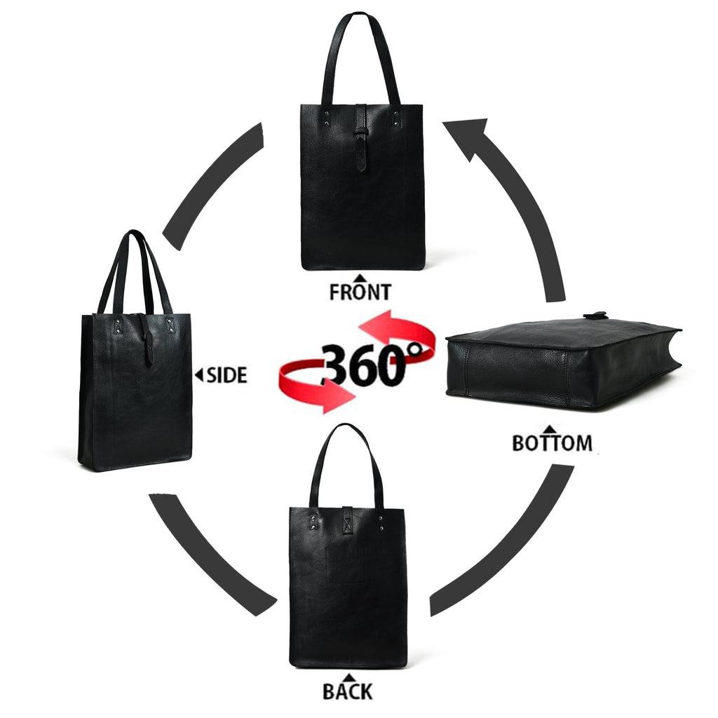 Ebony Elegance Leather Tote Classy Leather Bags