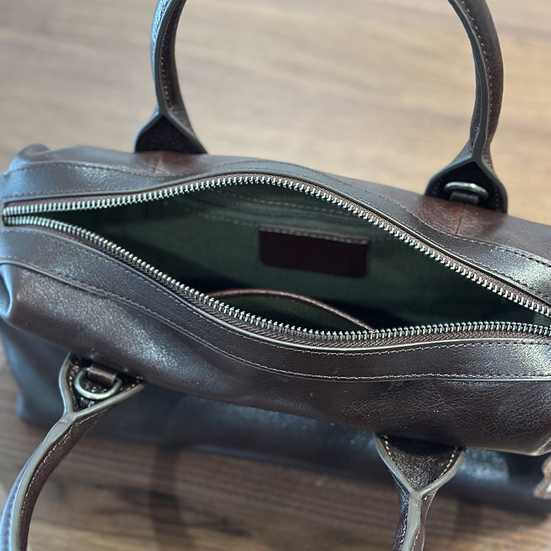 Full Grain Leather Women Boston Bag, Leather Top Handle Bag, Women's Leather City Bag RockCow Leather Studio
