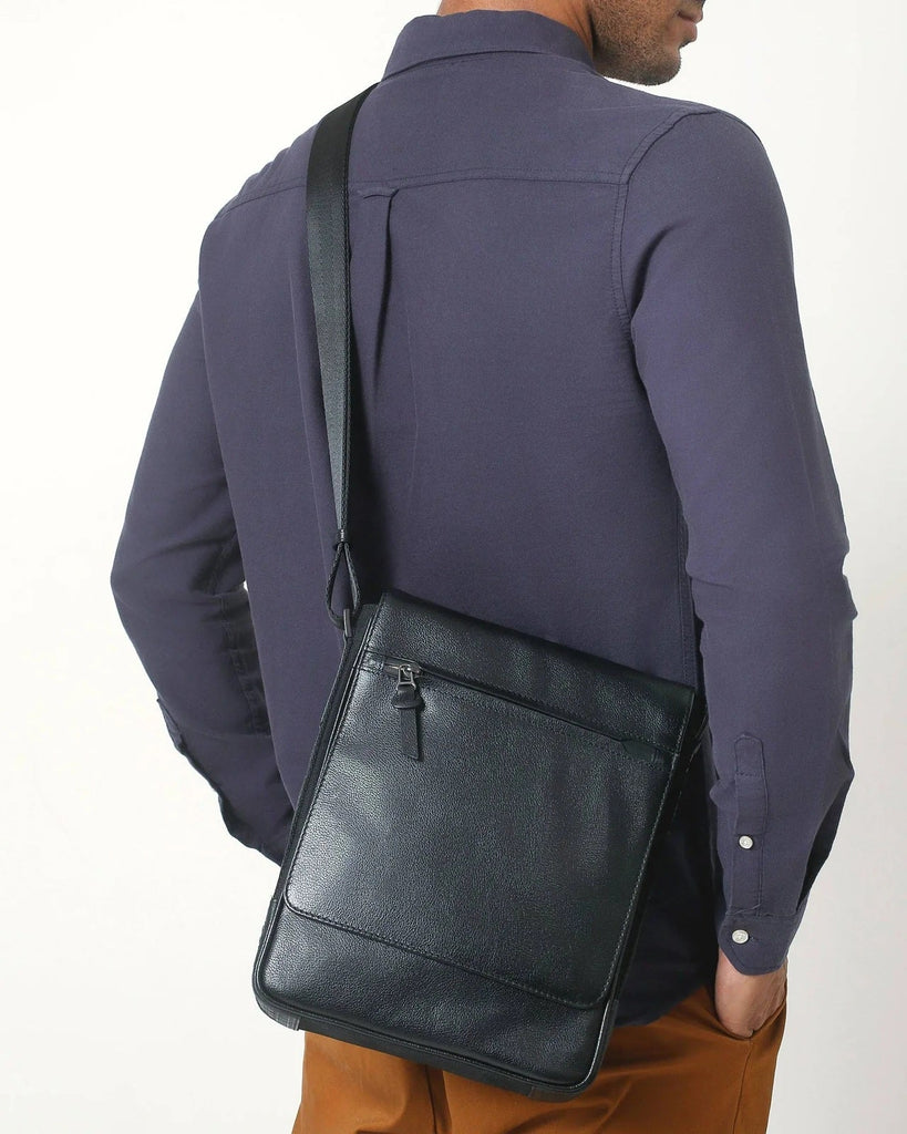 Boconi Garth Coated Zipper Leather Cross Body Bag Boconi