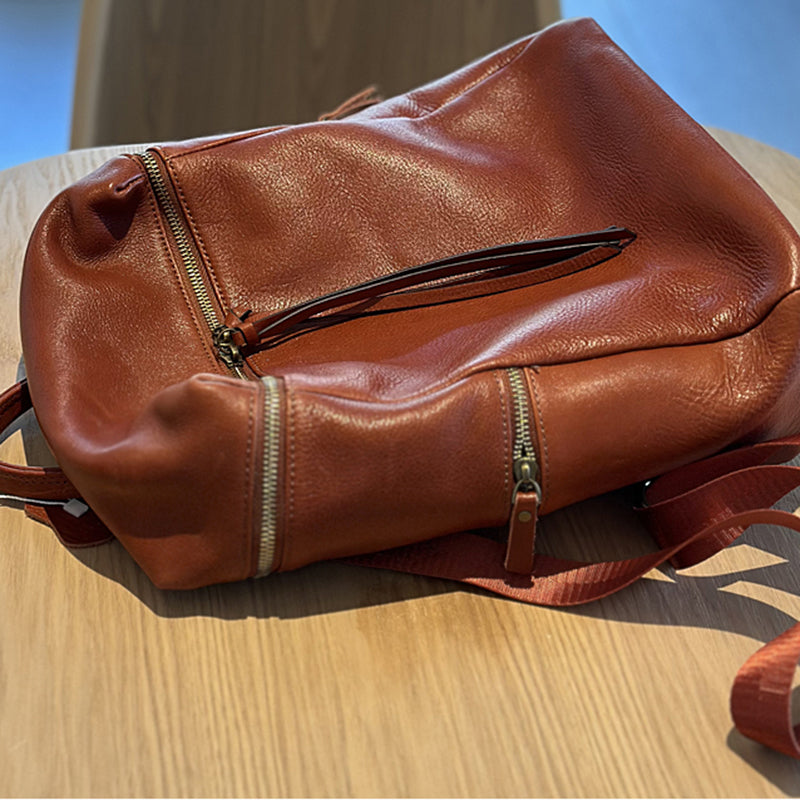 Large Women's Genuine Leather Backpacks, Handmade Vintage School Backpack for Women RockCow Leather Studio