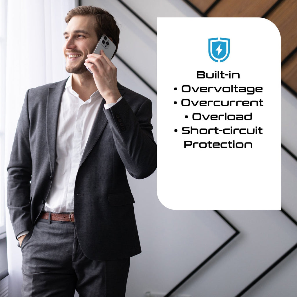 300W Step Down Converter – 3x USA Outlets & 1 USB-A + 1 USB-C PD 18W – AC 220-240V 50Hz to 110-120V 60Hz Travel Voltage & Frequency Converter - (PU-300-WS) Ceptics