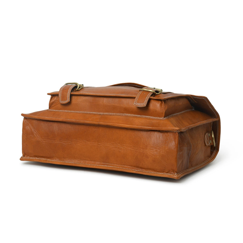 MaheTri Big Pocket- Tan Brown Classy Leather Bags