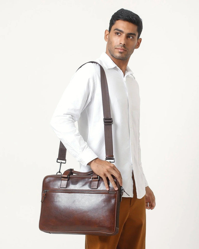 Boconi Garth Slim Leather Briefcase Zipster (Copy) Boconi