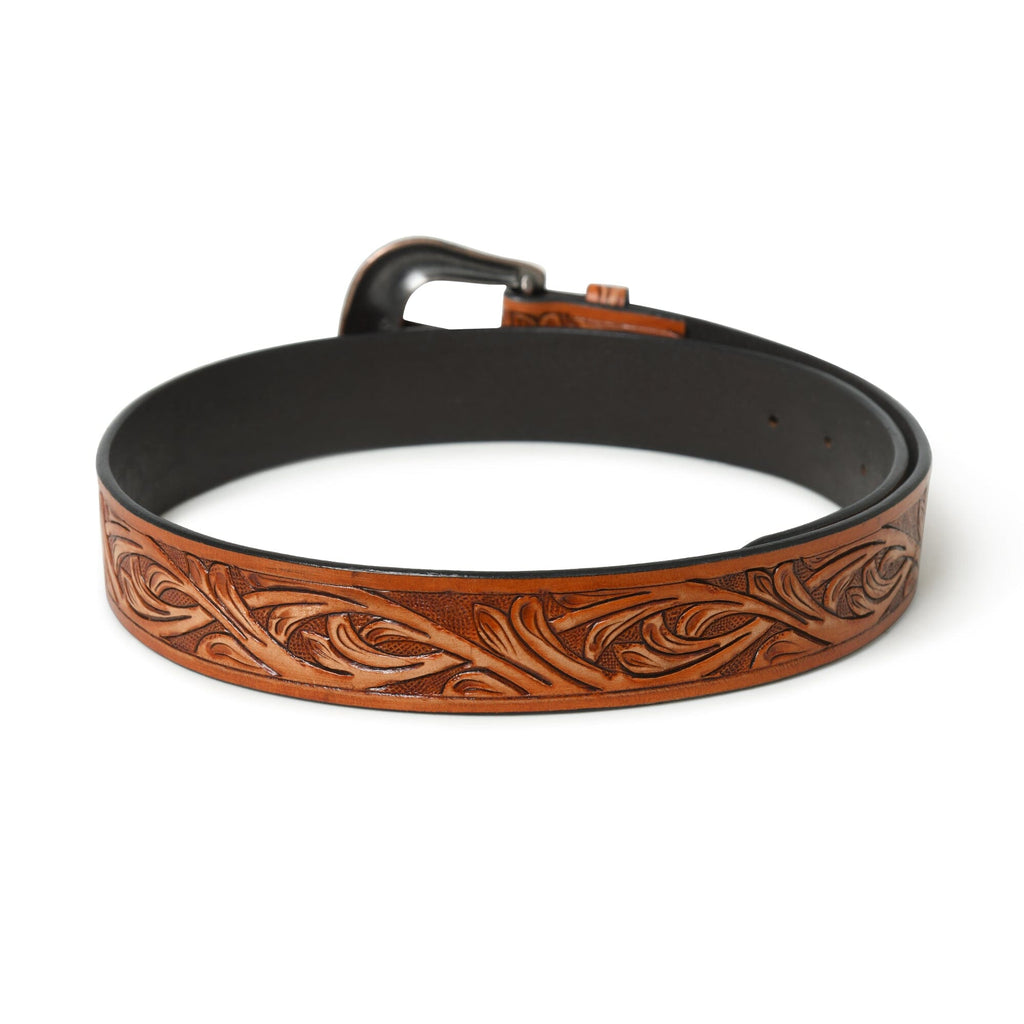 Western Cowboy Leather Belt - Brown Classy Leather Bags