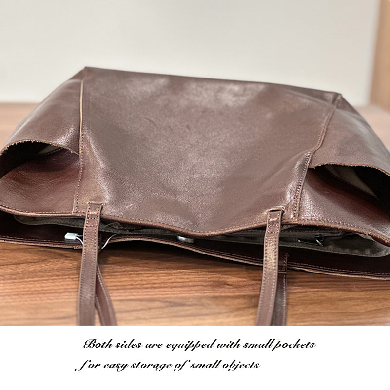 Full Grain Leather Tote Bag, Large Capacity Shoulder Bag for Women, Everyday Leather Tote Bag RockCow Leather Studio