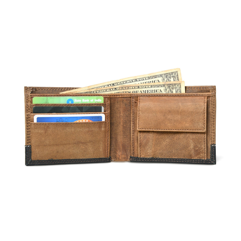 Contrast Bifold Men's Wallet Classy Leather Bags