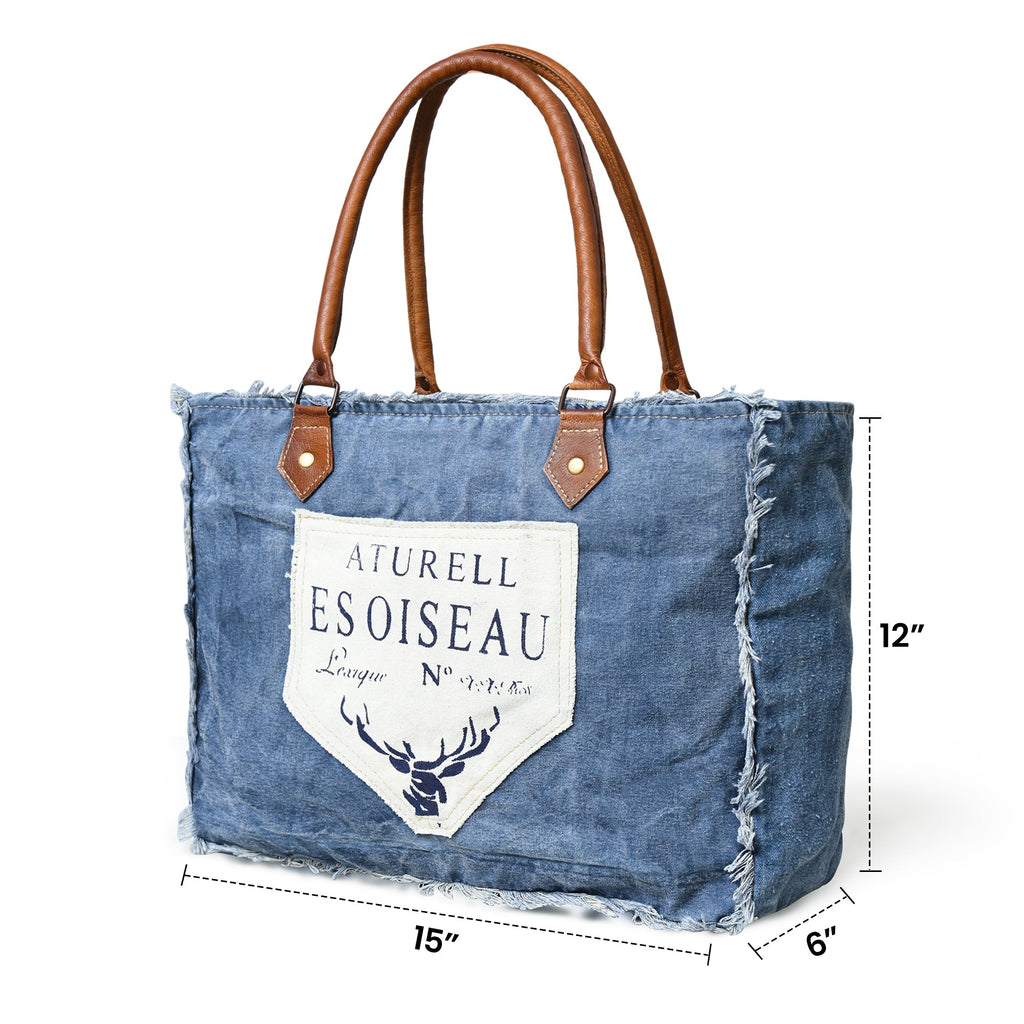 Denim Boho Chic Canvas Shoulder Bag Classy Leather Bags