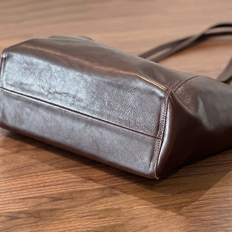 Full Grain Leather Tote Bag, Large Capacity Shoulder Bag for Women, Everyday Leather Tote Bag RockCow Leather Studio