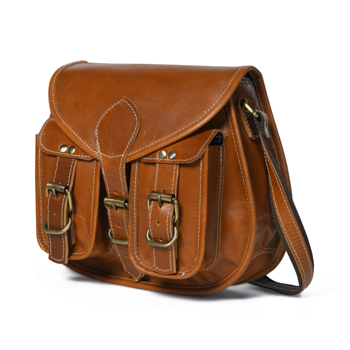 2-Pocket Leather Sling For Women Classy Leather Bags