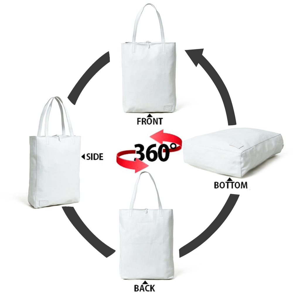 White Leather Shoulder Tote Bag Classy Leather Bags