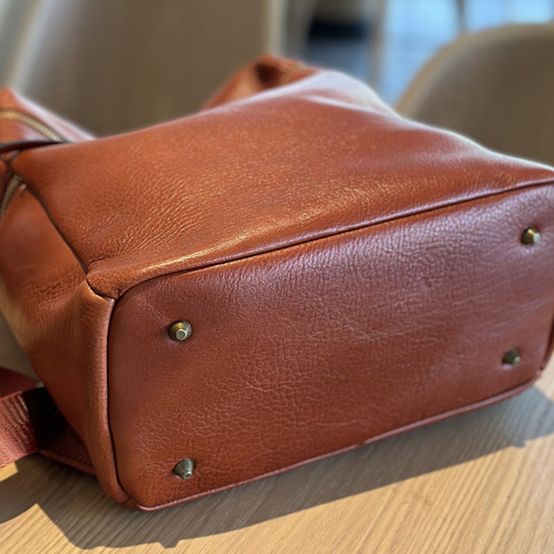 Large Women's Genuine Leather Backpacks, Handmade Vintage School Backpack for Women RockCow Leather Studio