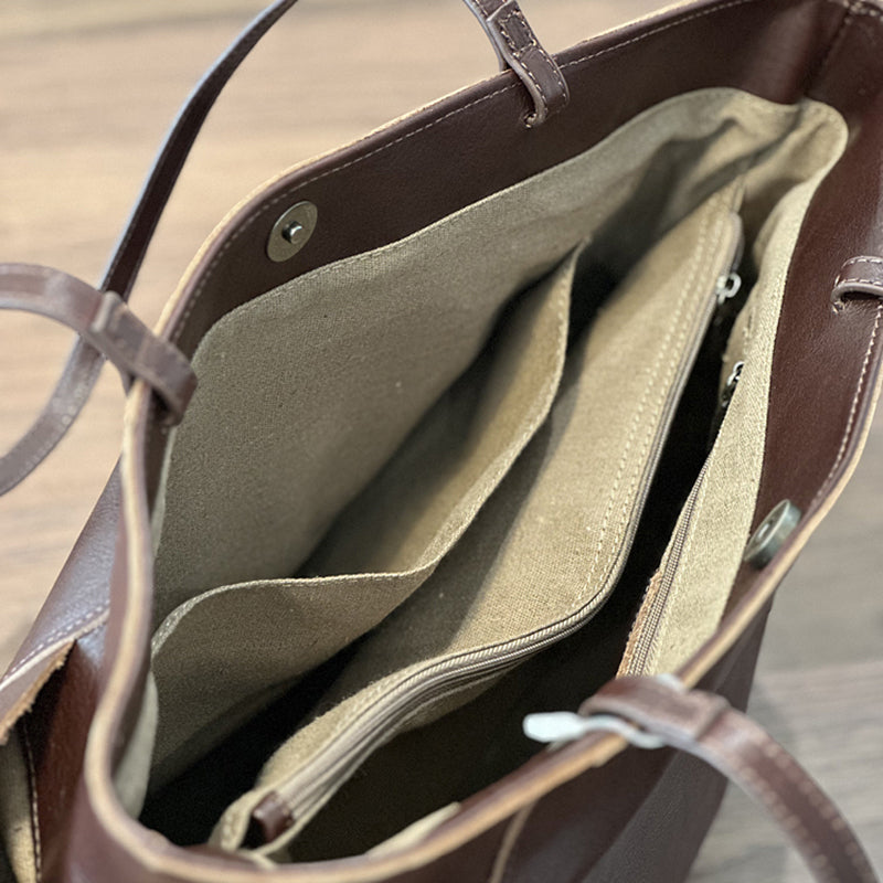 Full Grain Leather Tote Bag, Large Capacity Shoulder Bag for Women, Everyday Leather Tote Bag RockCow Leather Studio