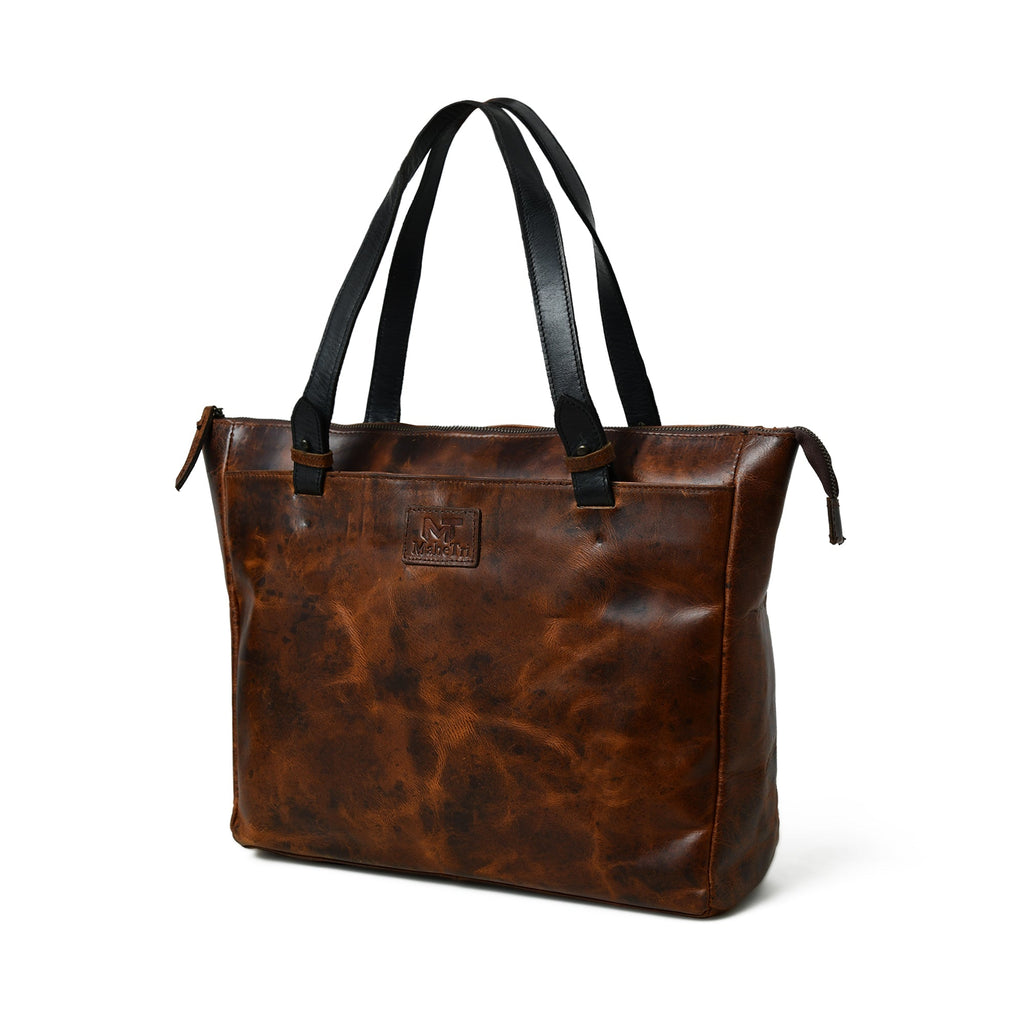 Portland Leather Tote with Zipper Classy Leather Bags