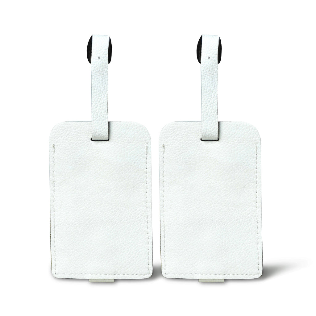 White Leather Luggage Tags Set Classy Leather Bags