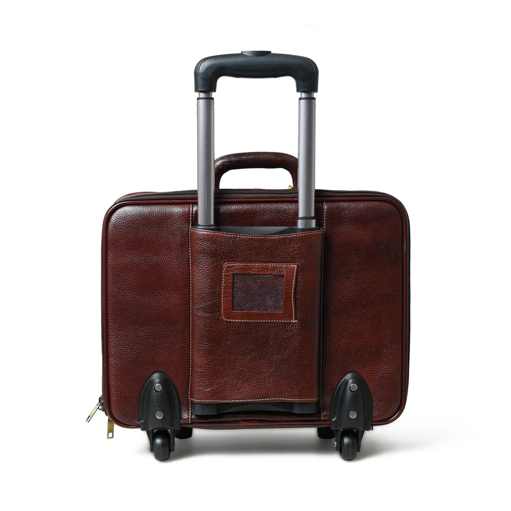 Wanderer Leather Trolly Suitcase Bag Classy Leather Bags