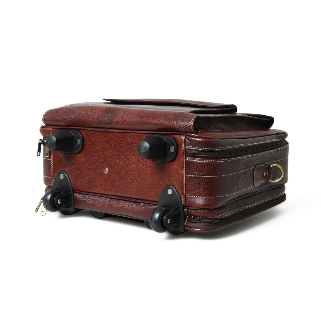 Wanderer Leather Trolly Suitcase Bag Classy Leather Bags