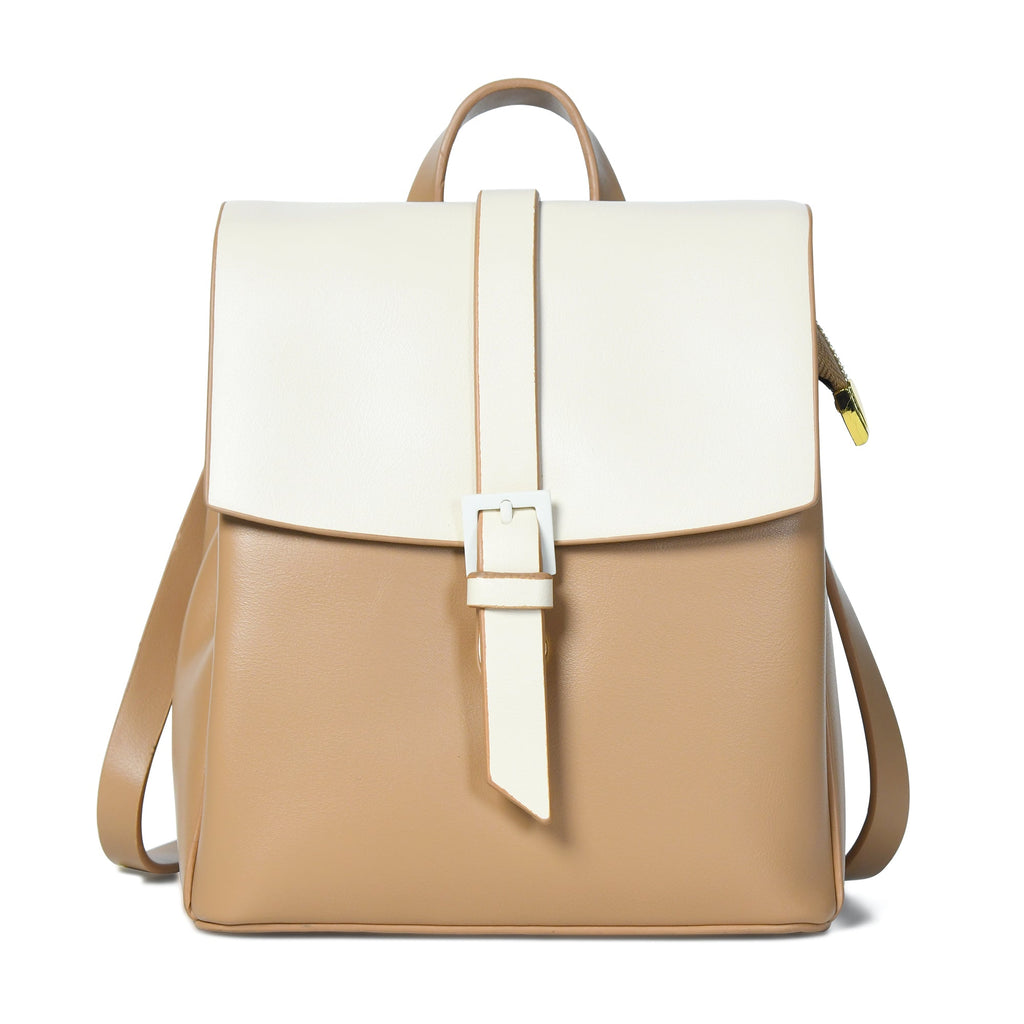 Claire Women's Backpack - Beige Classy Leather Bags