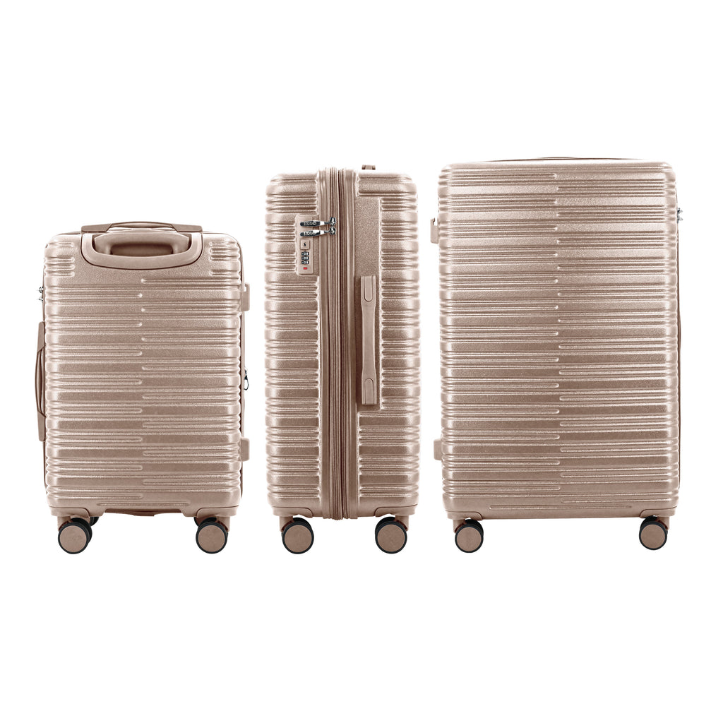 IZOD Romeo Lightweight Expandable ABS 3 Piece Luggage Set - 20", 24", and 28" Sizes with 360° Dual Spinning Wheels and Combo Lock
