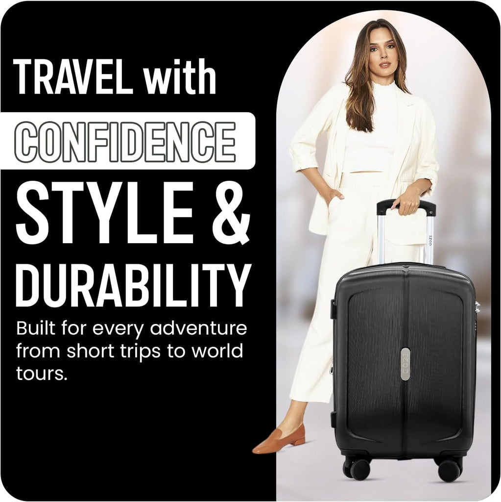 IZOD Mateo 20-Inch Carry-On Luggage – Lightweight Expandable ABS Hardside Suitcase with 360° Dual Spinner Wheels & Built-In Combo Lock - LuggageDesigners