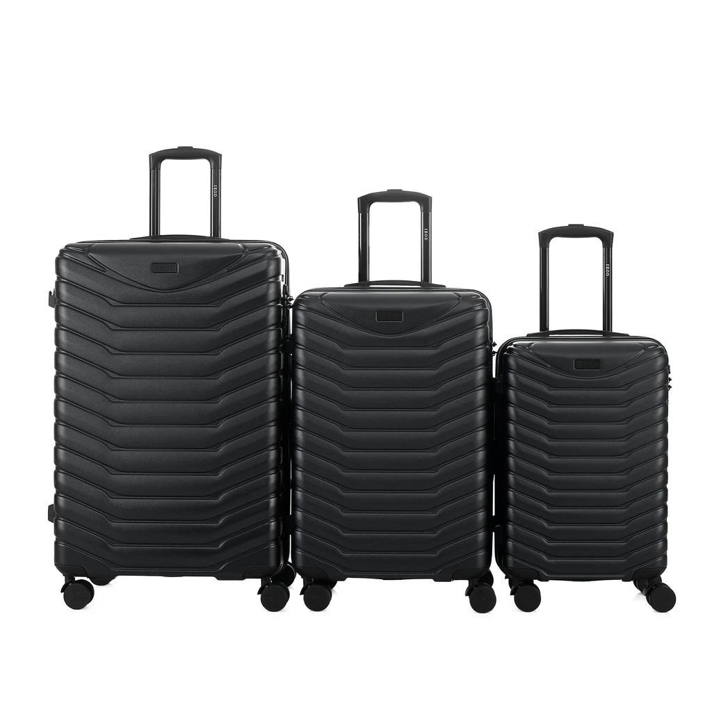 IZOD Phantom Lightweight Expandable ABS 3 Piece Luggage Set - 20", 24", and 28" Sizes with 360° Dual Spinning Wheels and Combo Lock