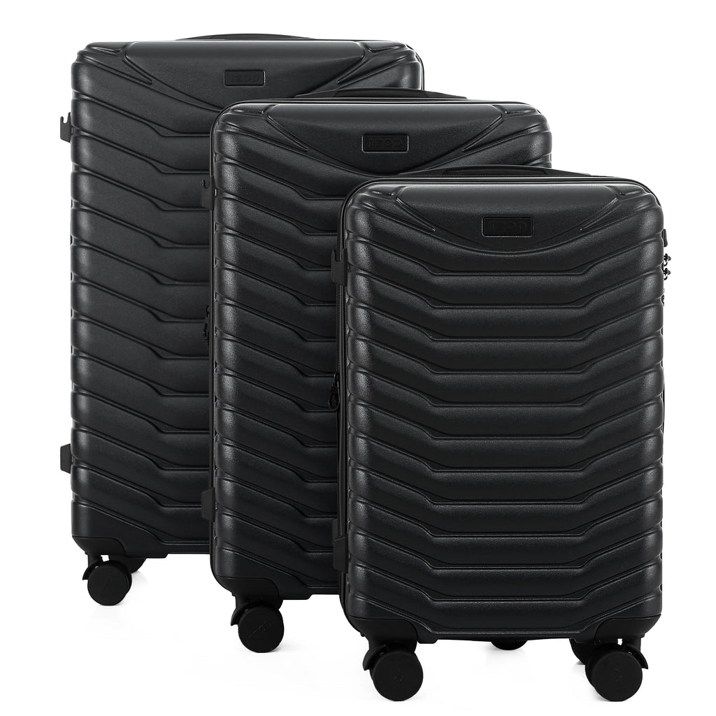 IZOD Phantom Lightweight Expandable ABS 3 Piece Luggage Set - 20", 24", and 28" Sizes with 360° Dual Spinning Wheels and Combo Lock